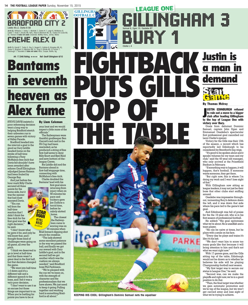 The Football League Paper Preview Pages