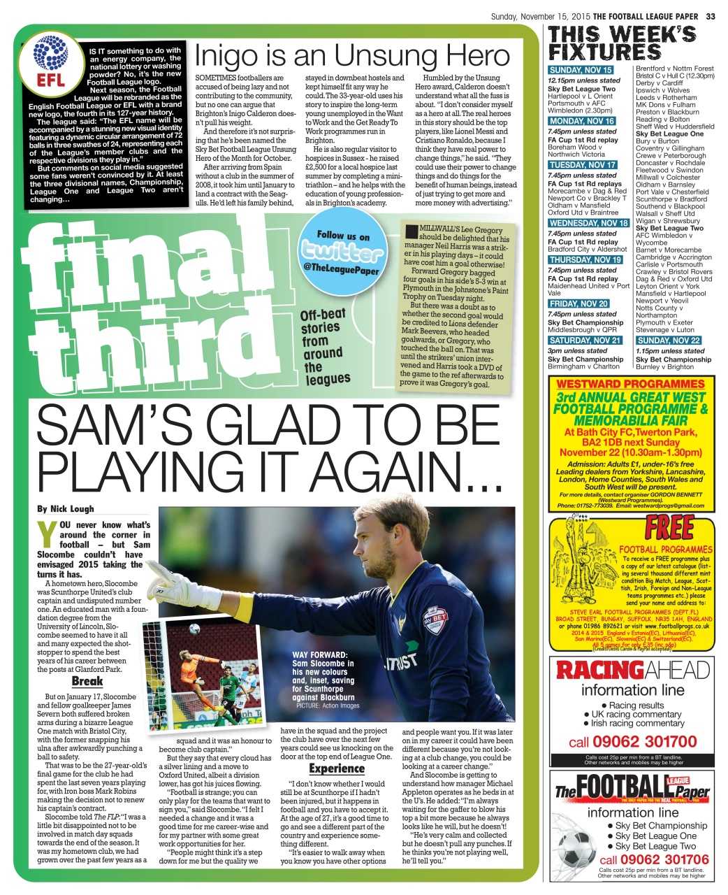 The Football League Paper Preview Pages