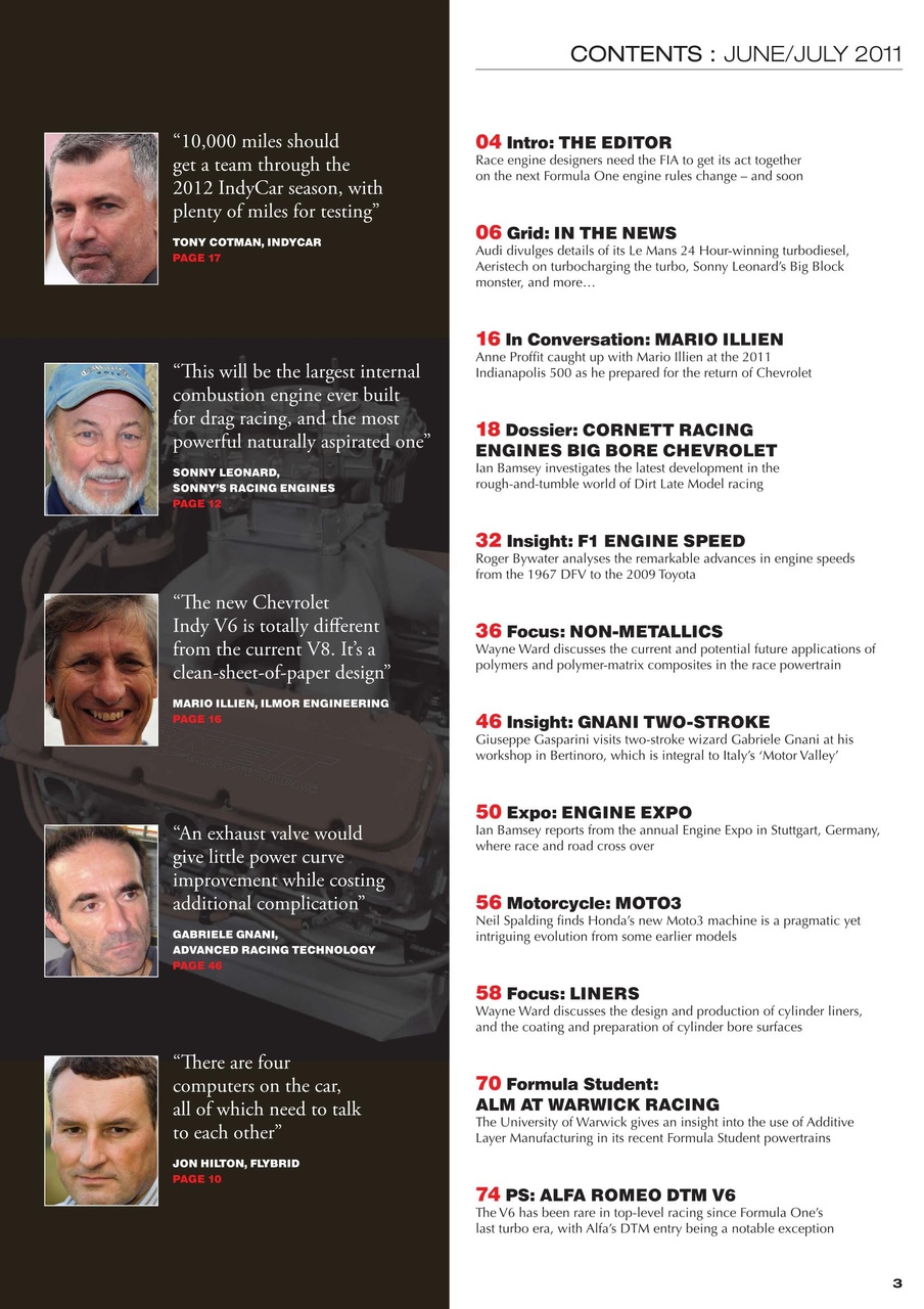 Race Engine Technology Preview Pages