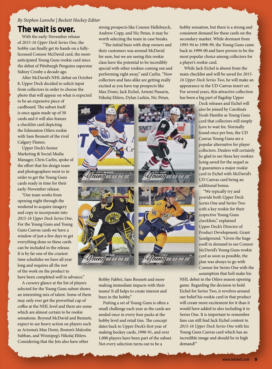 Beckett Hockey Magazine Preview Pages