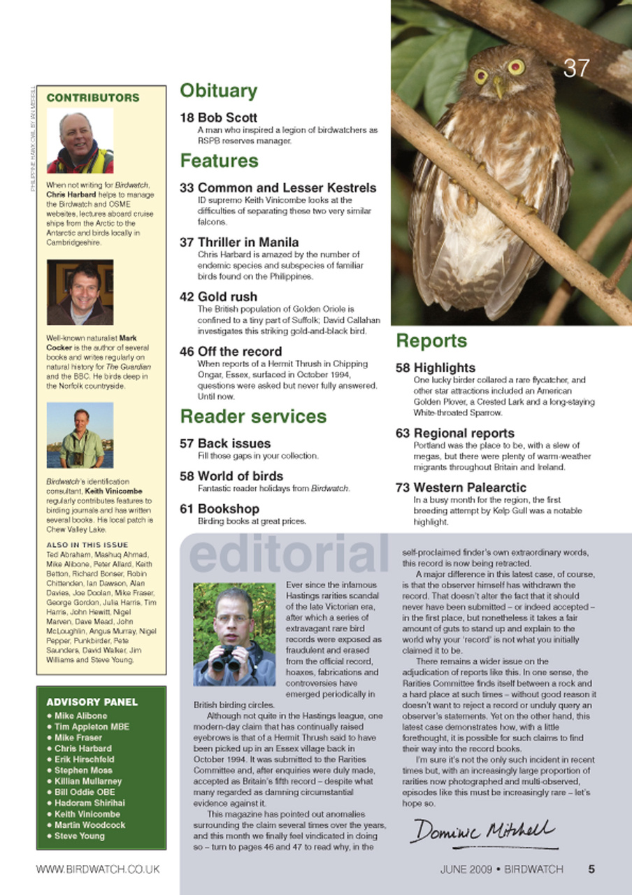 Birdwatch Magazine Preview Pages