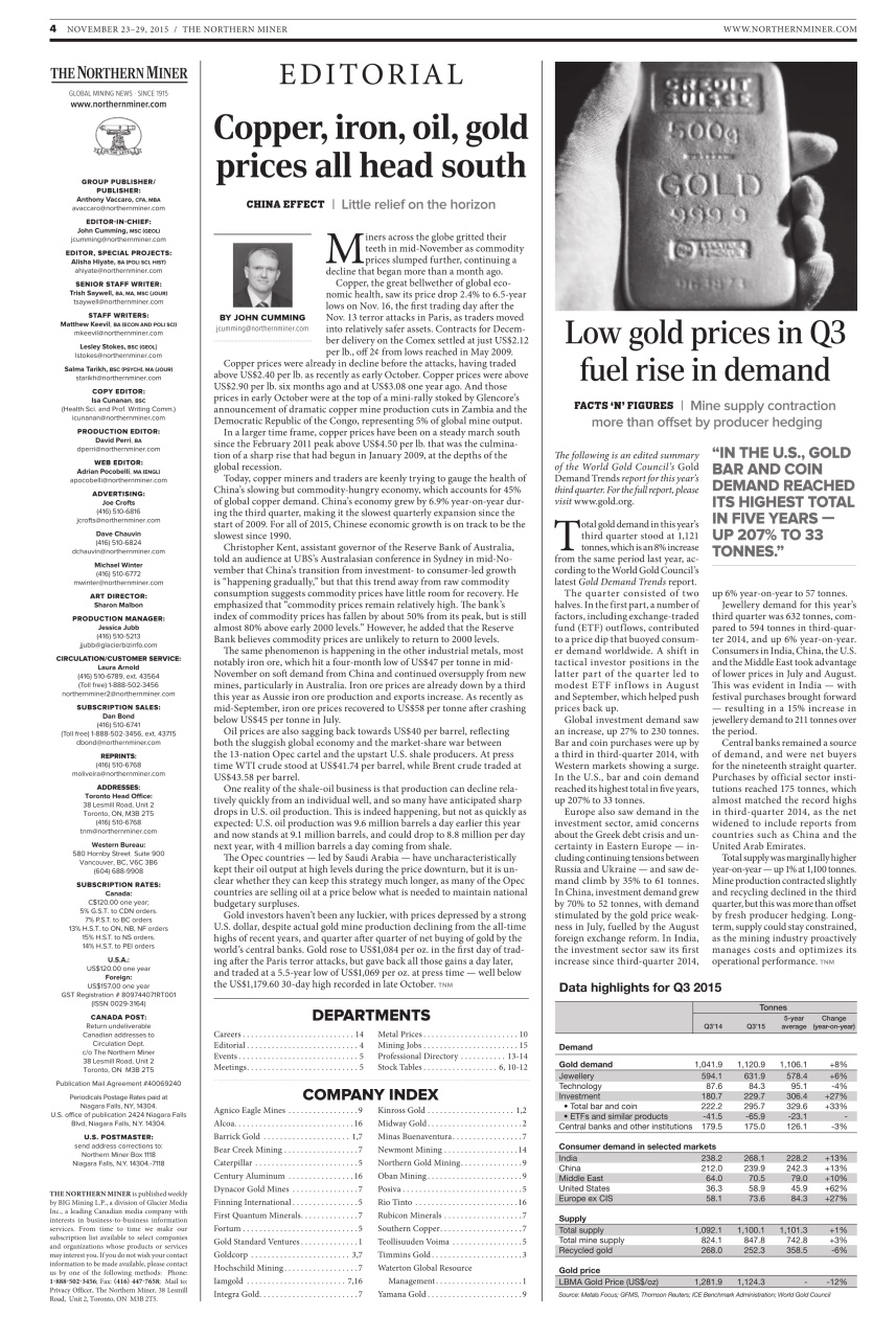 The Northern Miner Preview Pages