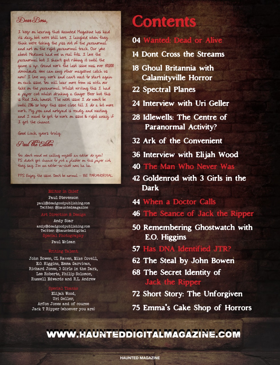 Haunted Magazine Preview Pages