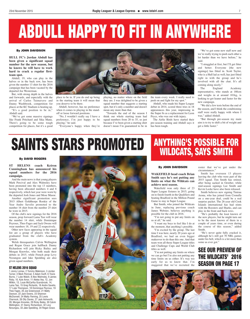 League Express Preview Pages