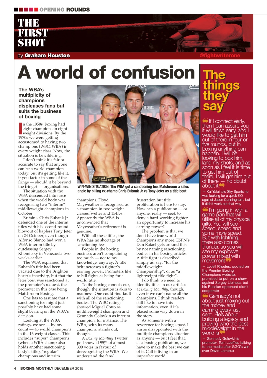Boxing Monthly Preview Pages
