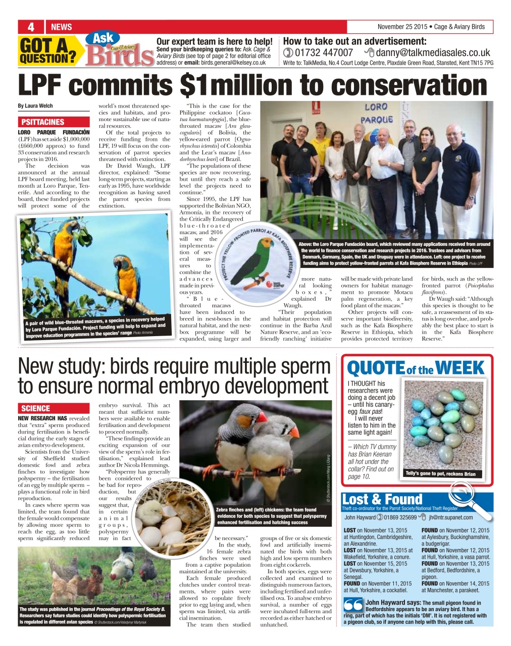 Cage & Aviary Birds Preview Pages