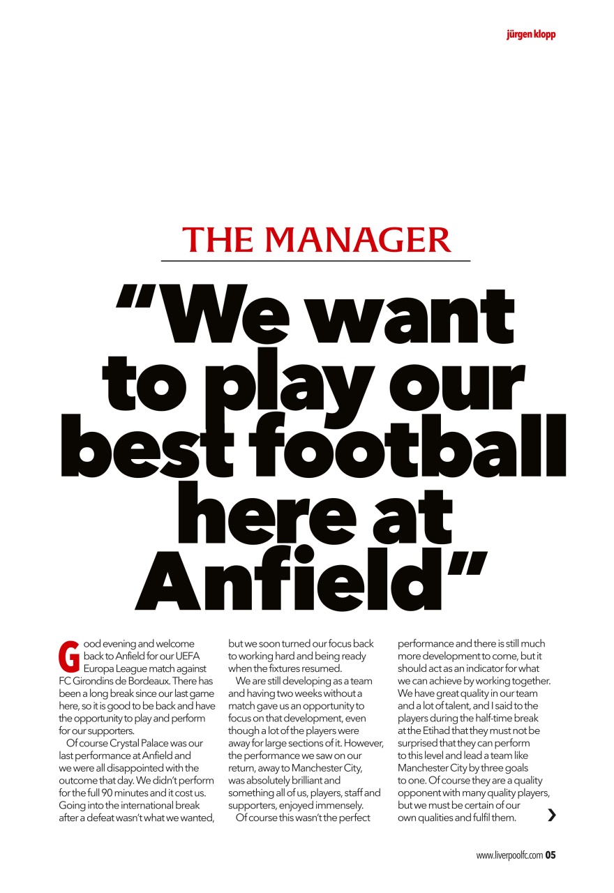 Liverpool FC Programmes Preview Pages