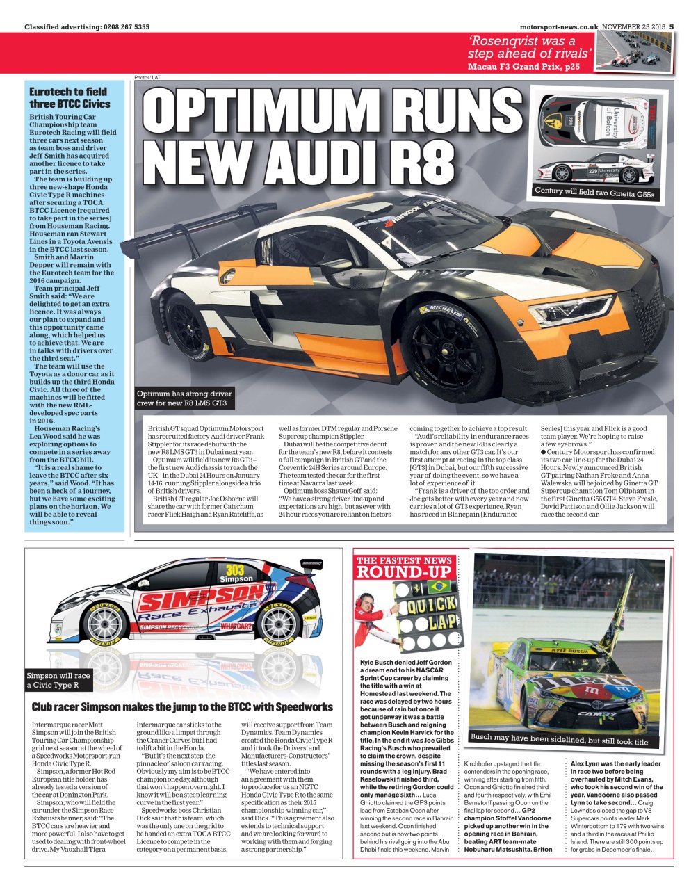 Motorsport News Preview Pages