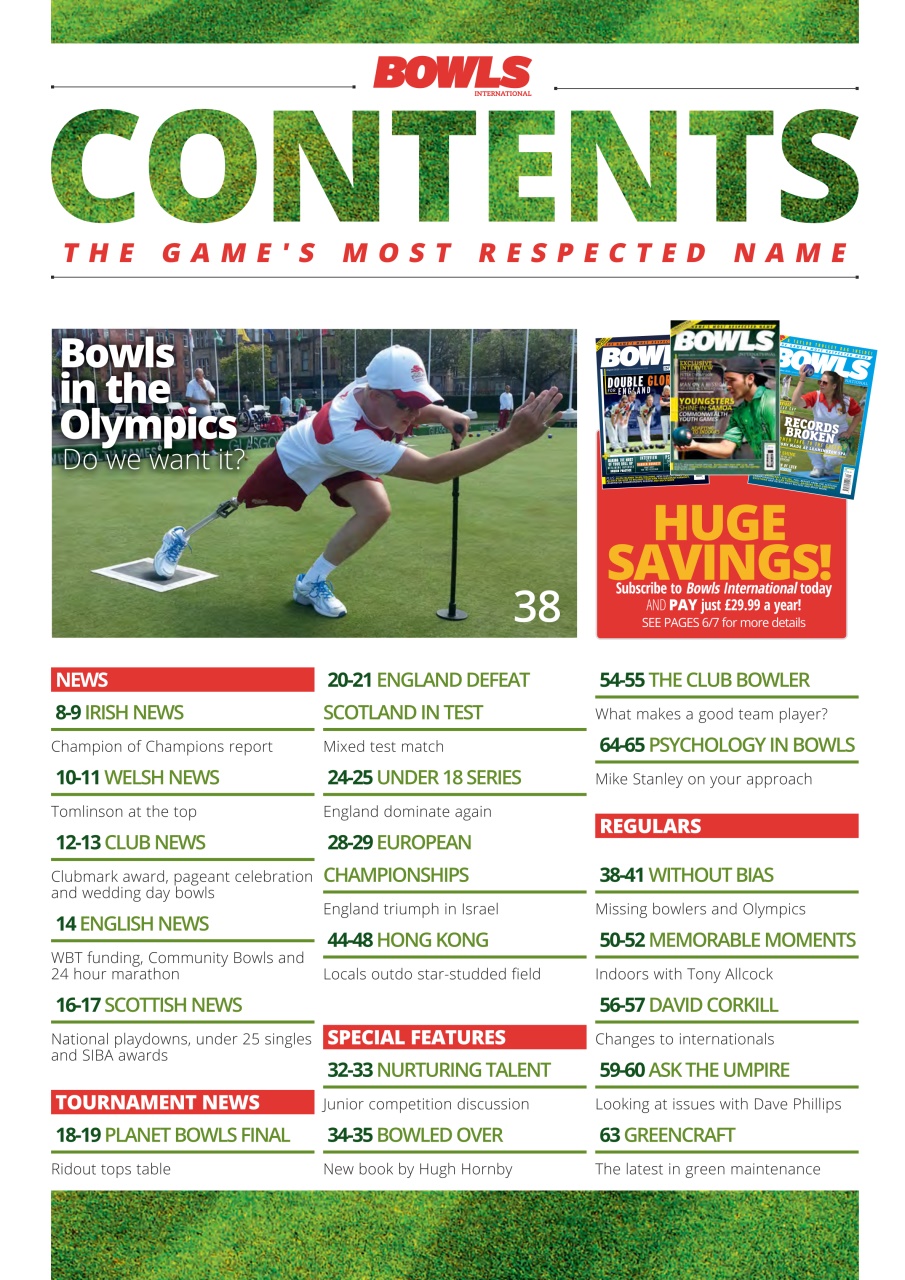 Bowls International Preview Pages