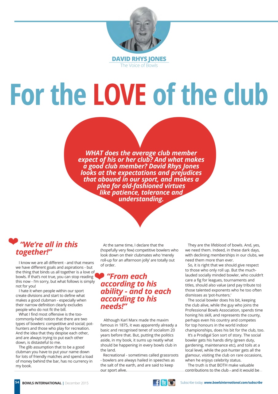 Bowls International Preview Pages