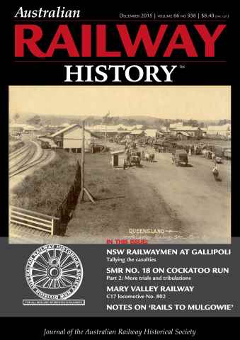 Australian Railway History issue December 2015