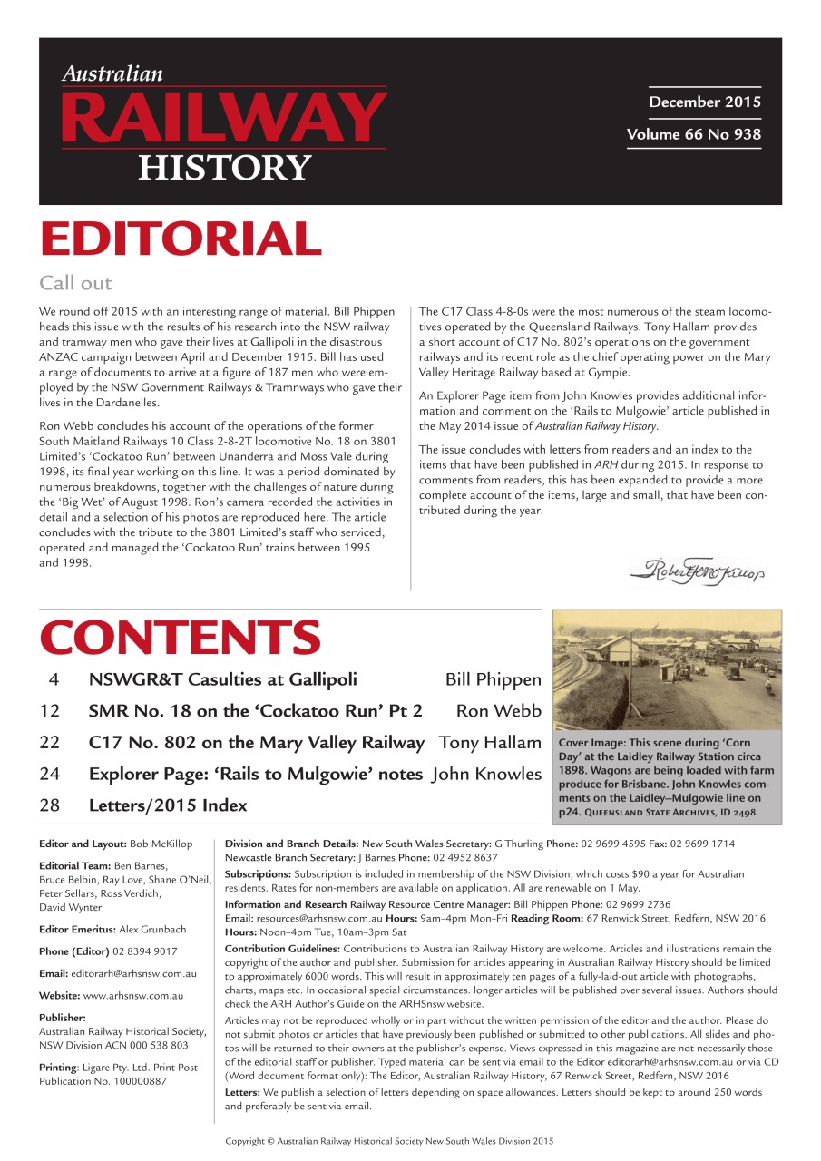 Australian Railway History Preview Pages