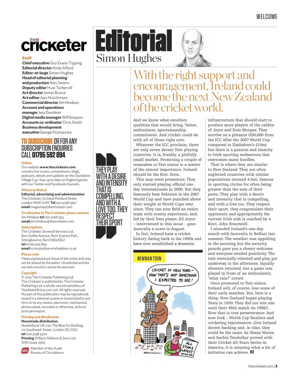The Cricketer Magazine Preview Pages