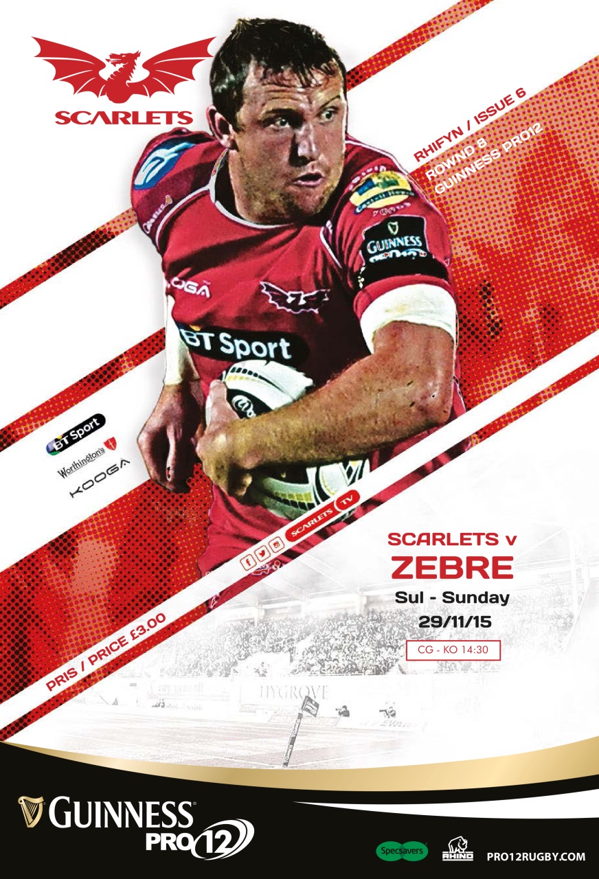 Scarlets Matchday Programme Preview Pages