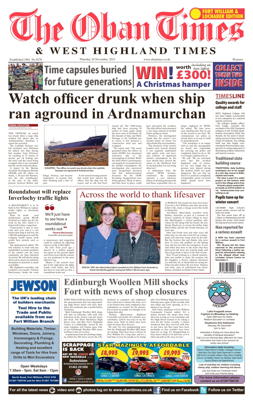 The Oban Times & Lochaber Times Preview Pages