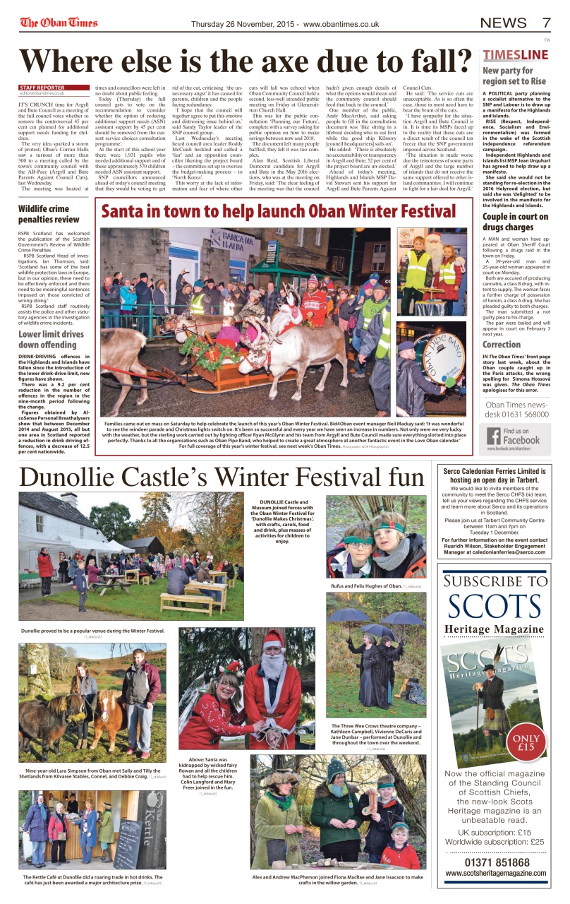 The Oban Times & Lochaber Times Preview Pages