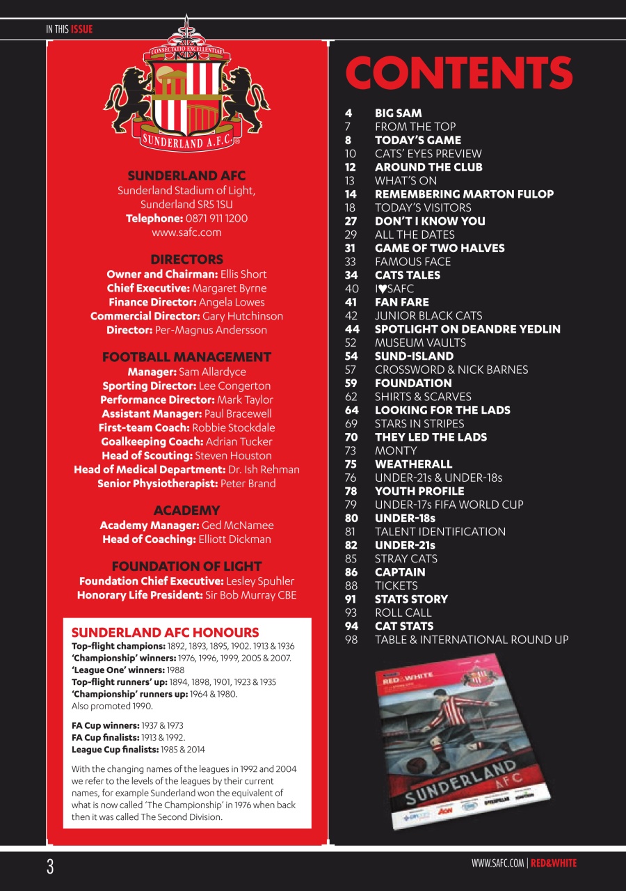 Sunderland FC Preview Pages