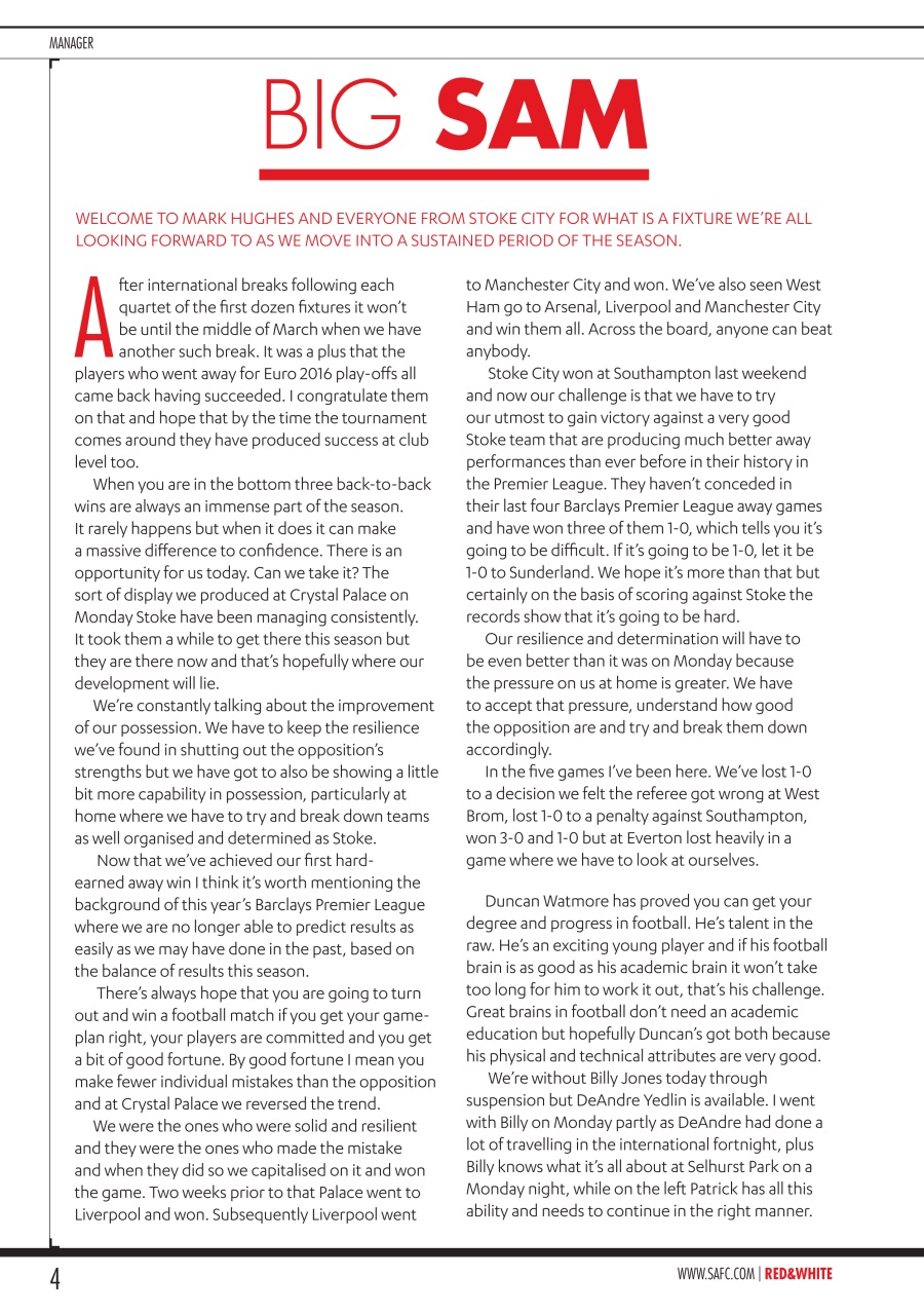 Sunderland FC Preview Pages