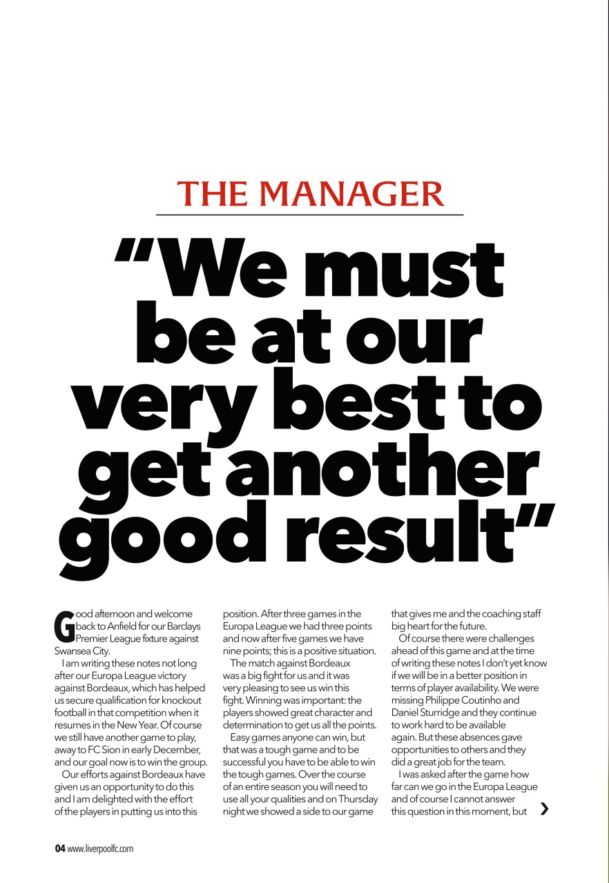 Liverpool FC Programmes Preview Pages