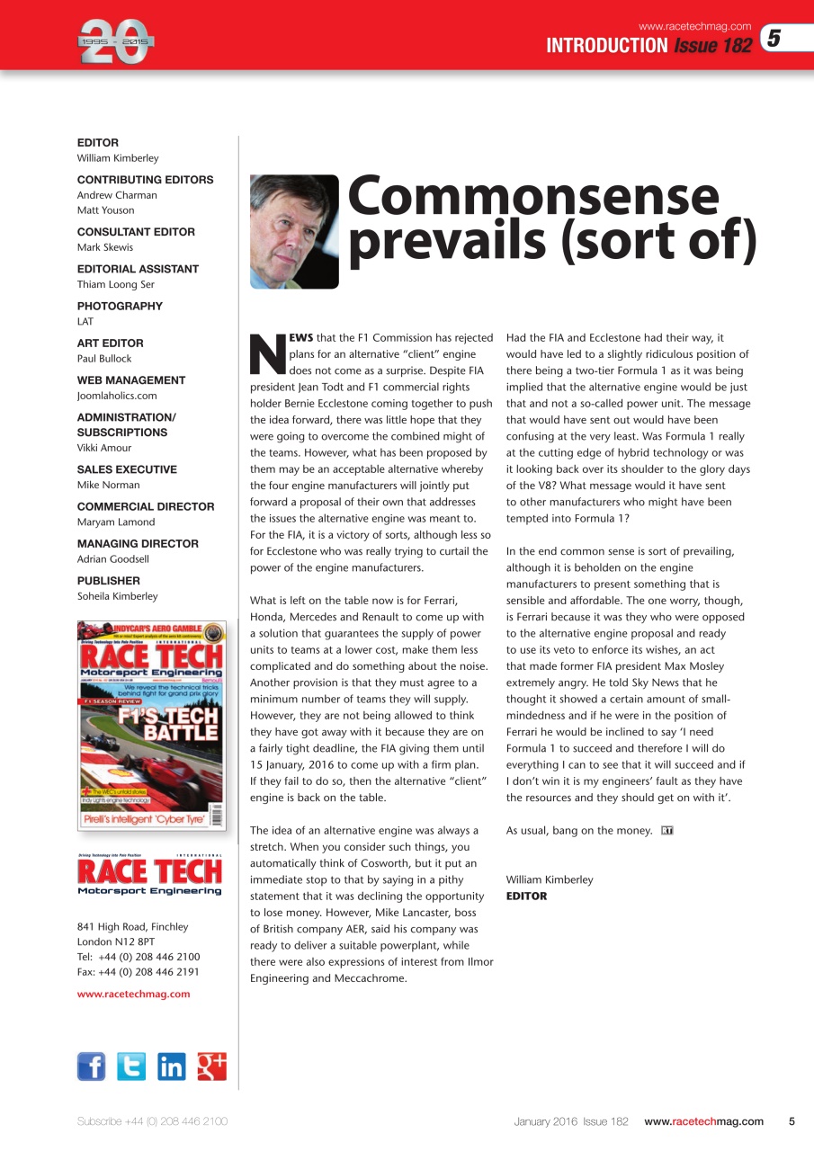 Race Tech Preview Pages