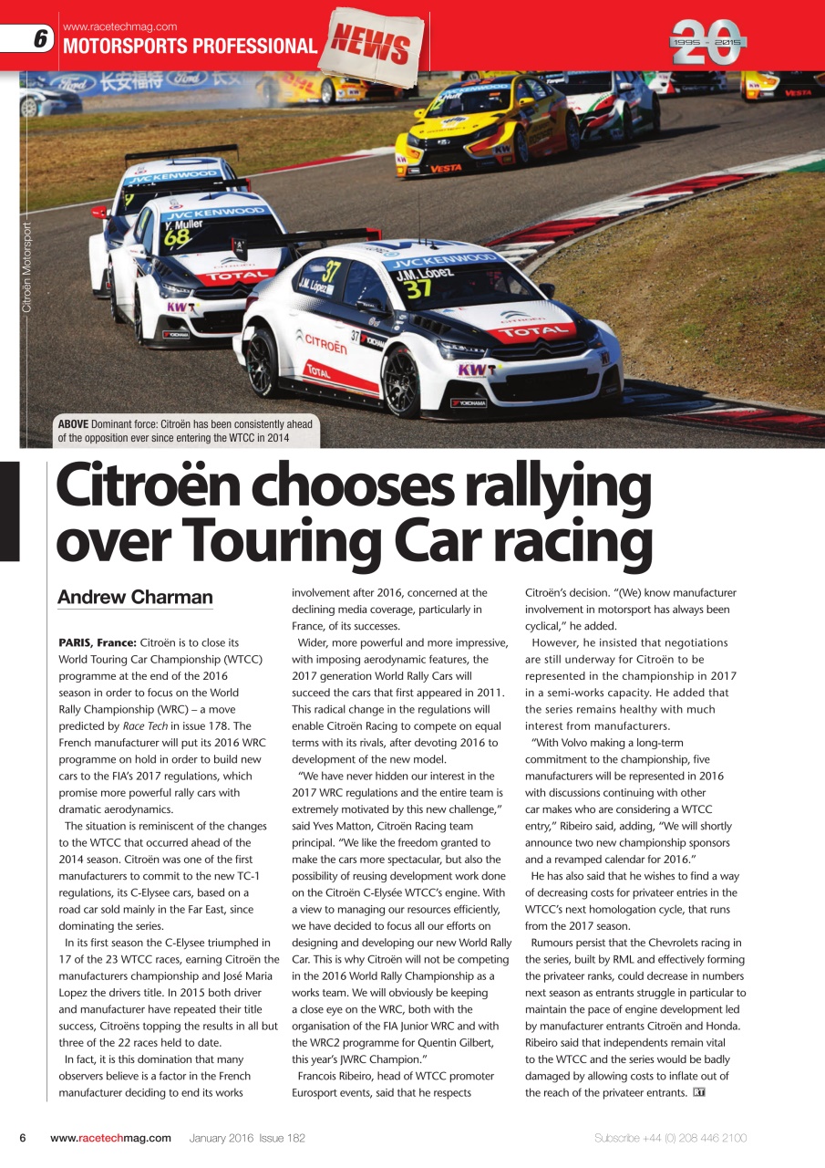 Race Tech Preview Pages