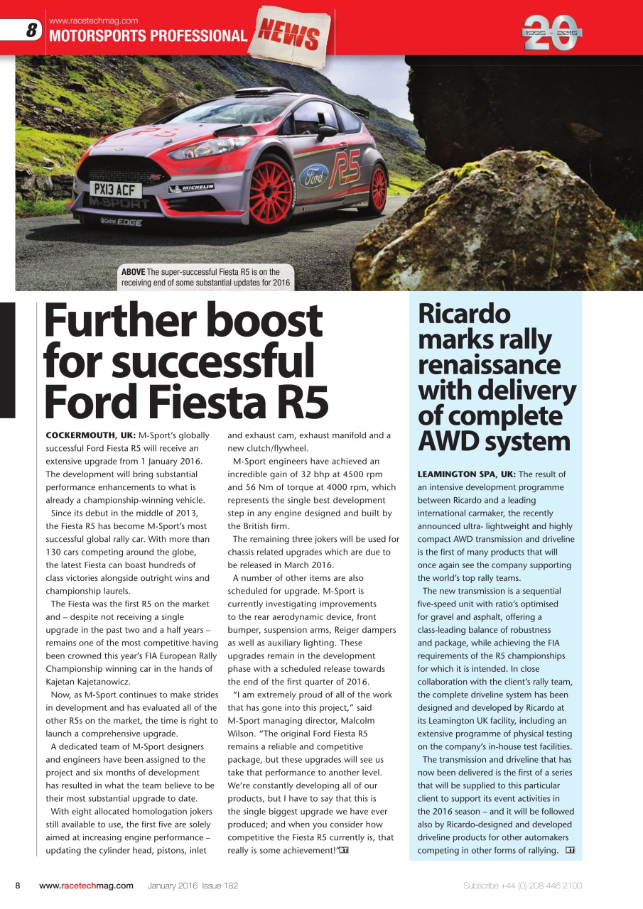 Race Tech Preview Pages