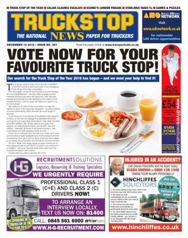 Truckstop News issue No. 357 Vote Now For Your Favourite Truck Stop!
