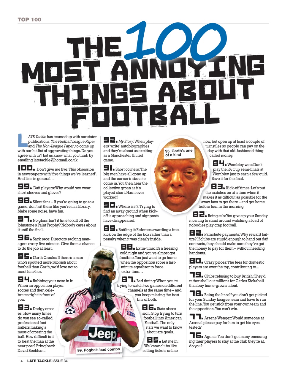 Late Tackle Football Magazine Preview Pages
