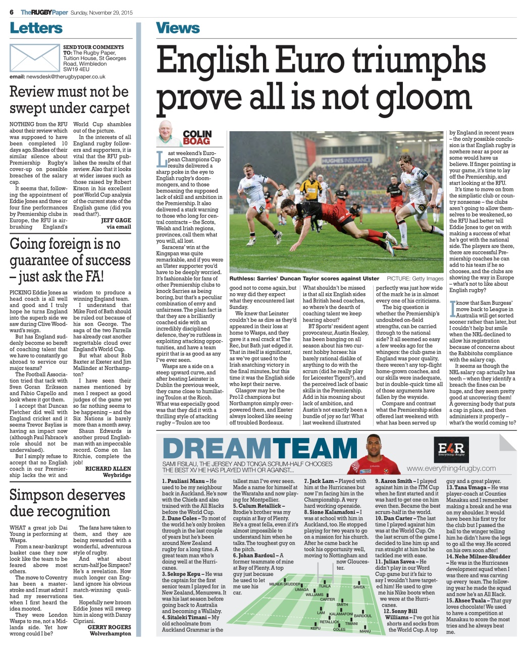 The Rugby Paper Preview Pages