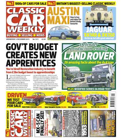 Classic Car Weekly issue 2nd December 2015