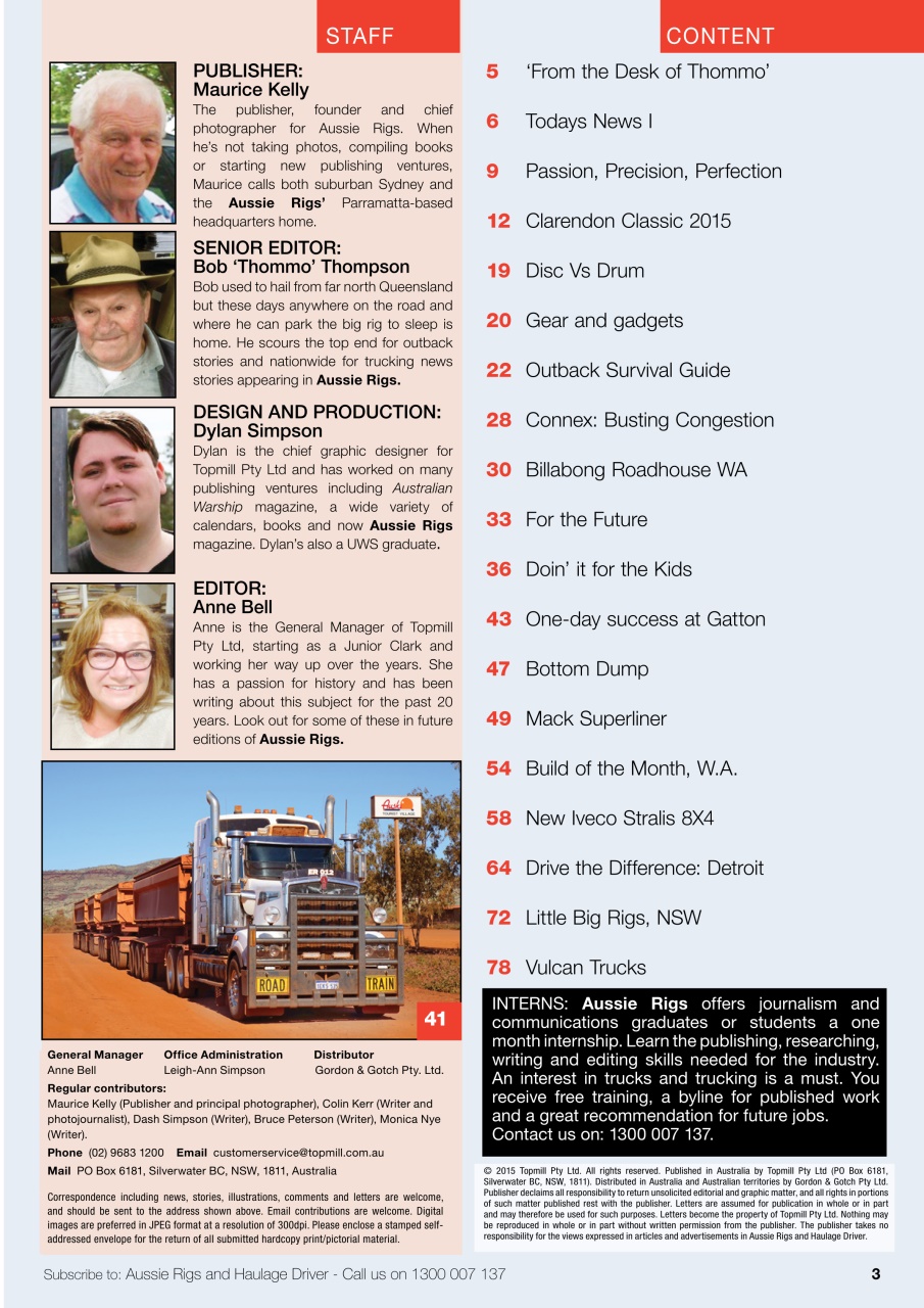 Aussie Rigs and Haulage Driver Preview Pages