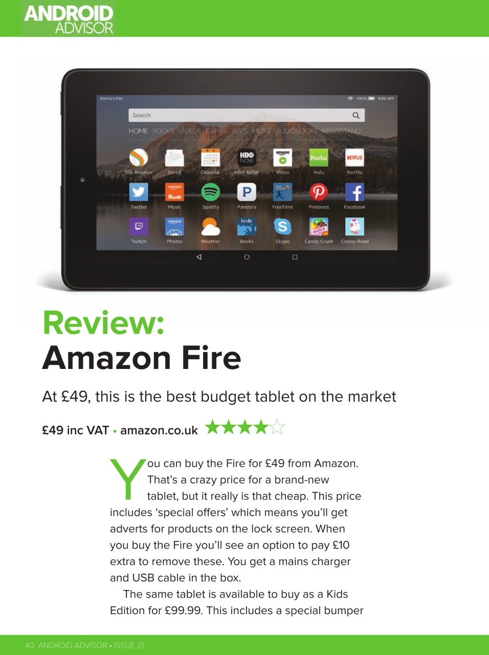 Android Advisor Preview Pages