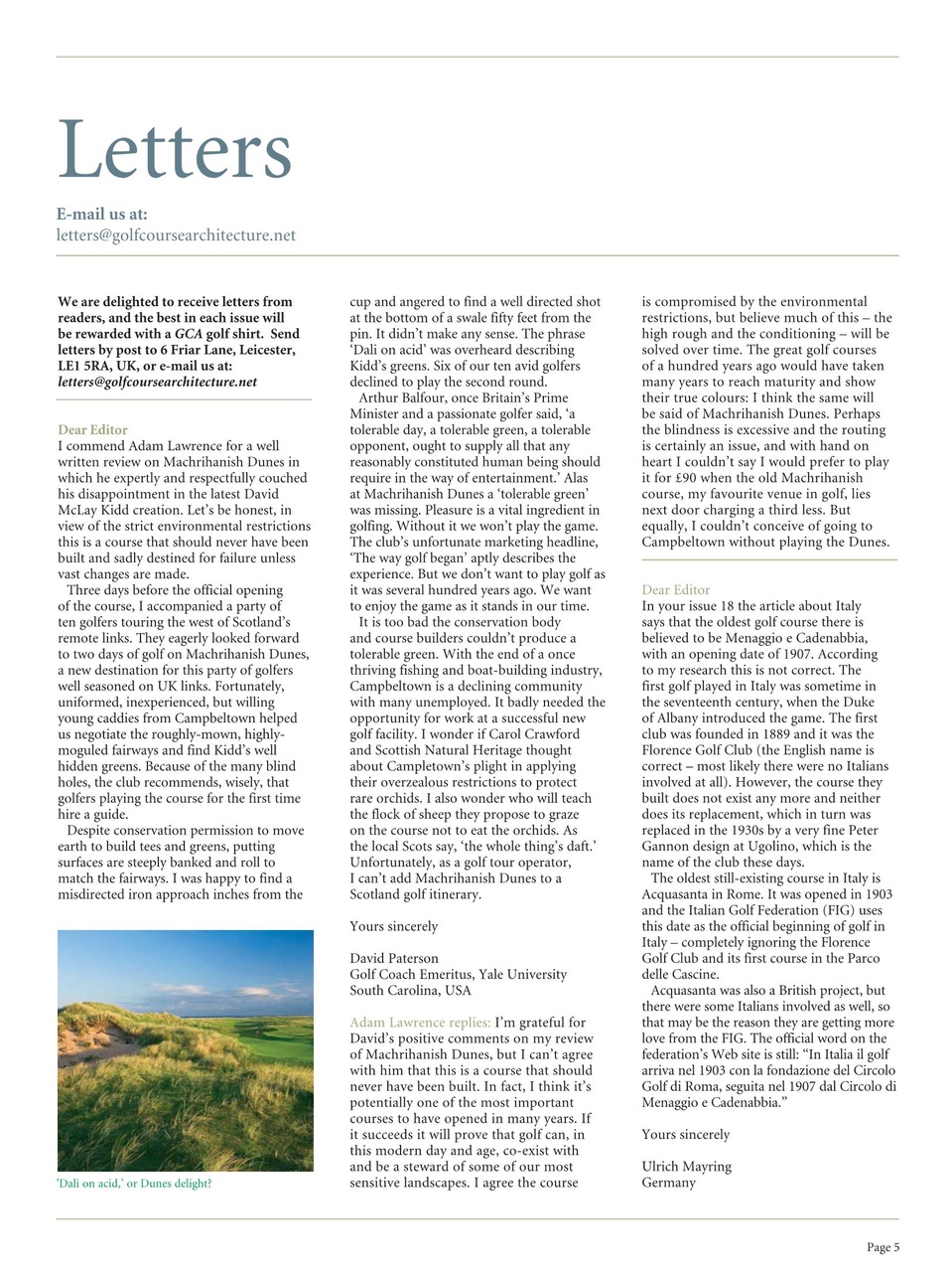 Golf Course Architecture Preview Pages