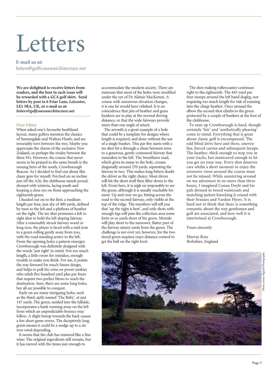 Golf Course Architecture Preview Pages