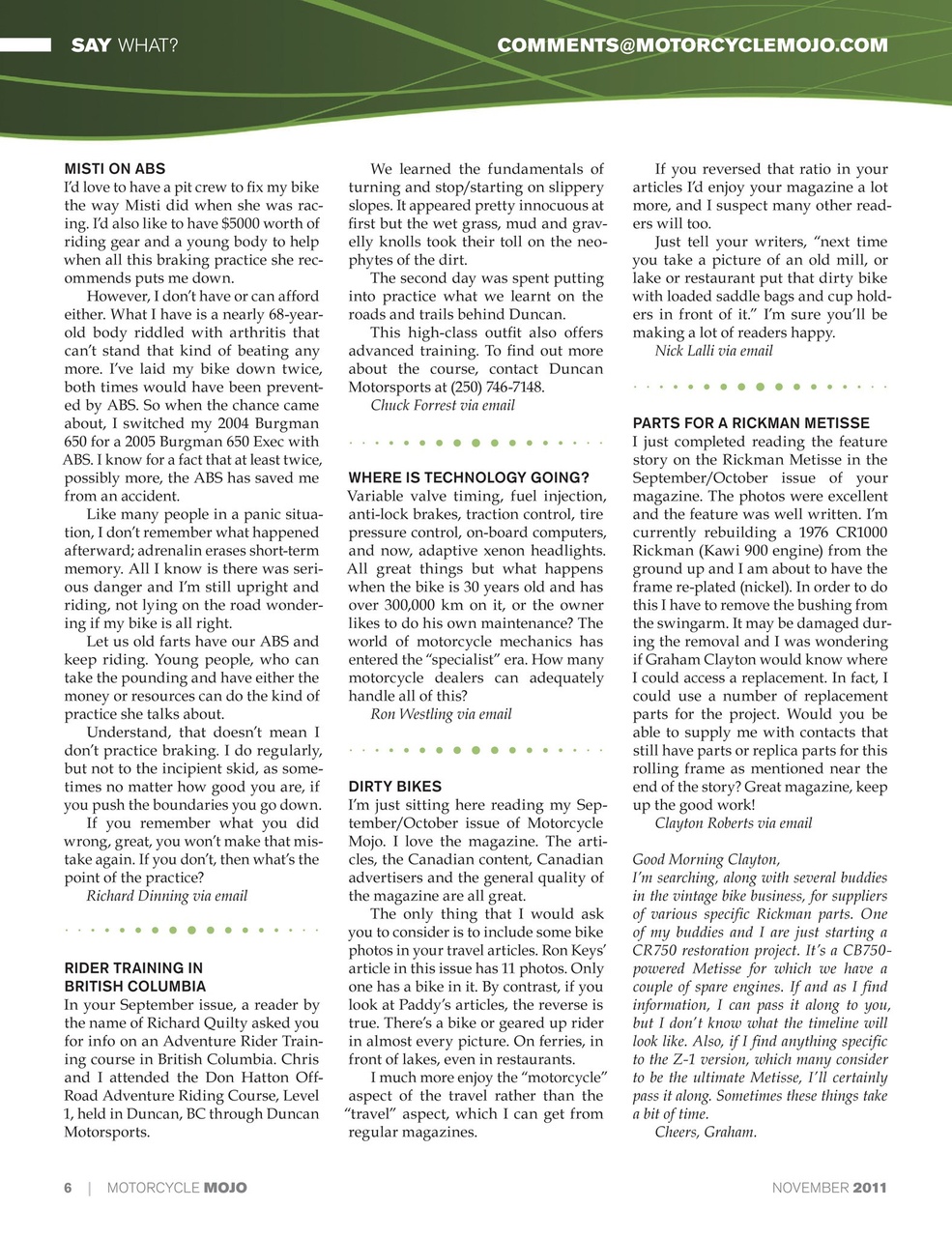 Motorcycle Mojo Preview Pages