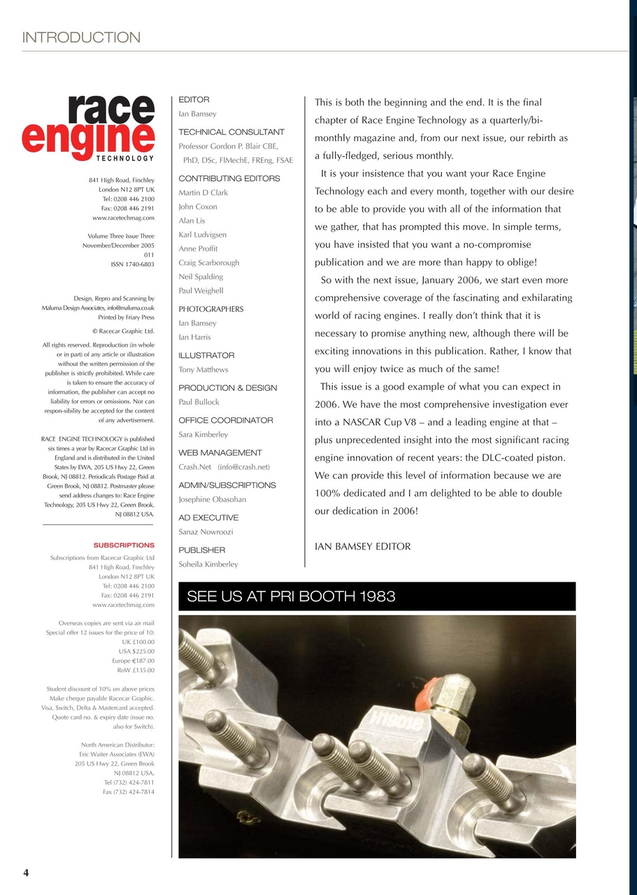 Race Engine Technology Preview Pages