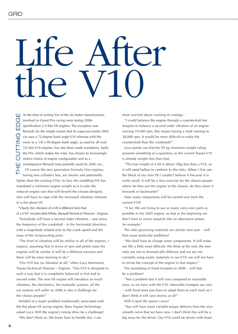 Race Engine Technology Preview Pages