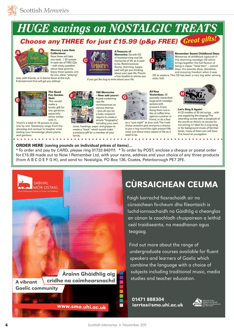 Scottish Memories Preview Pages