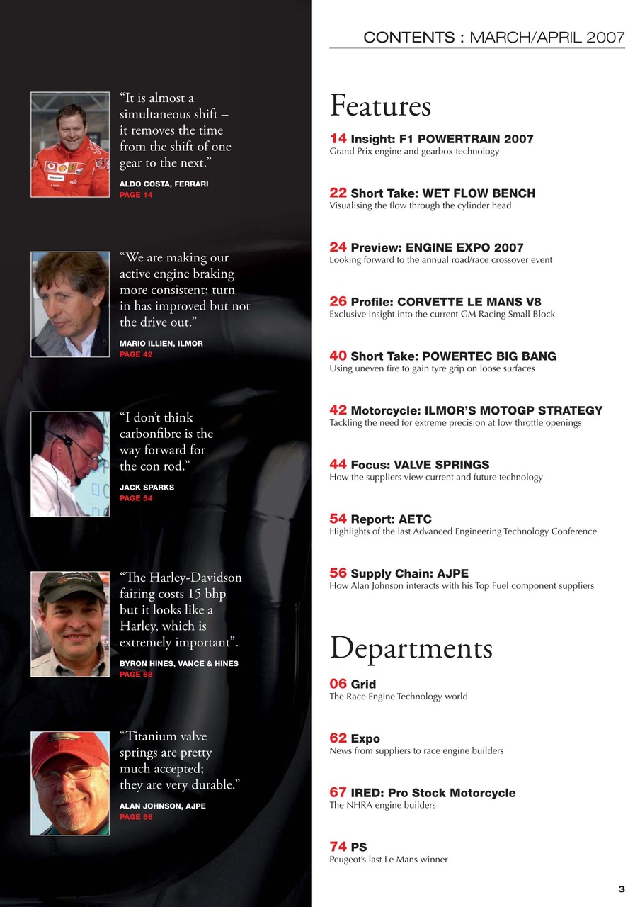 Race Engine Technology Preview Pages