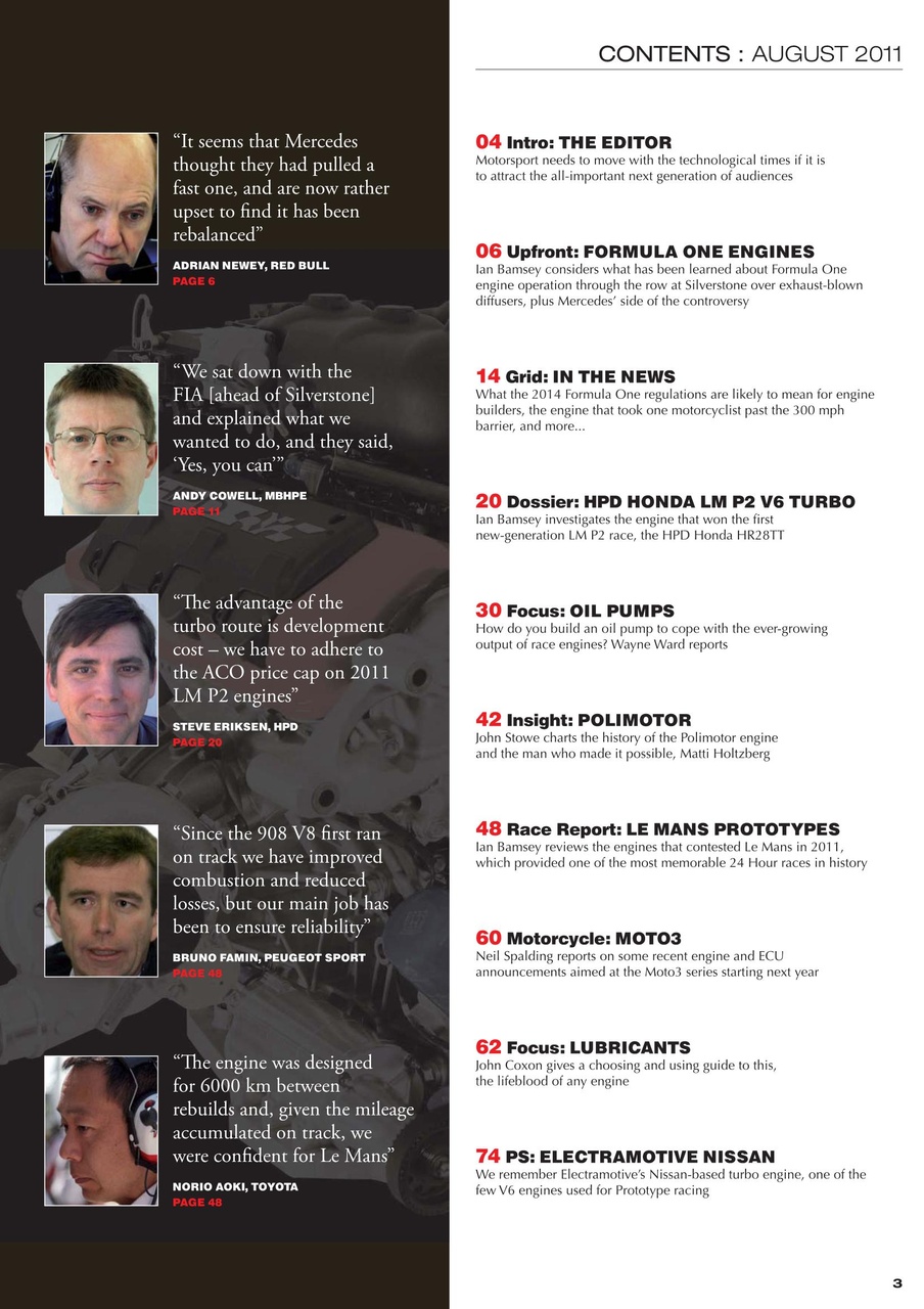 Race Engine Technology Preview Pages