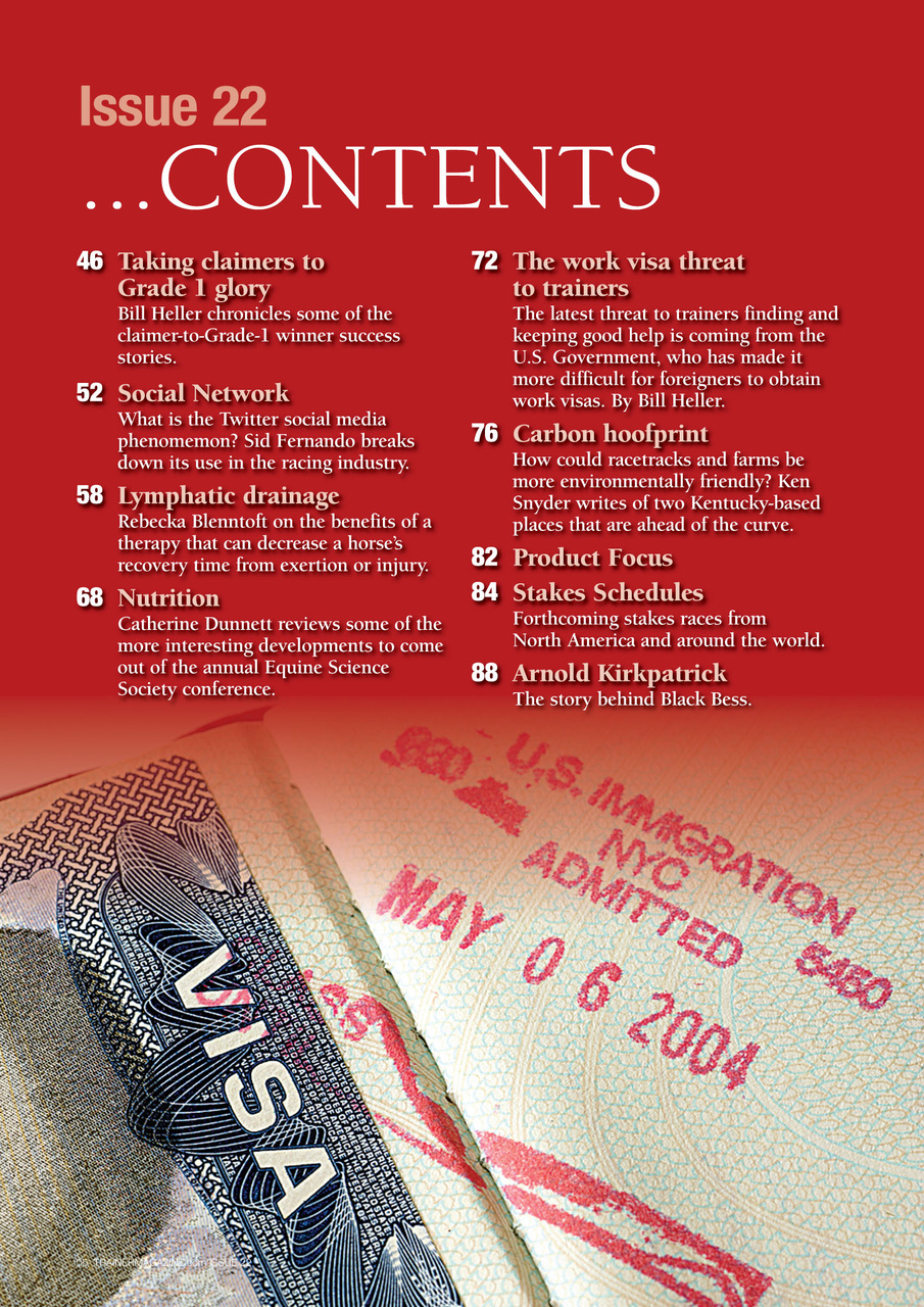 North American Trainer Magazine - horse racing Preview Pages