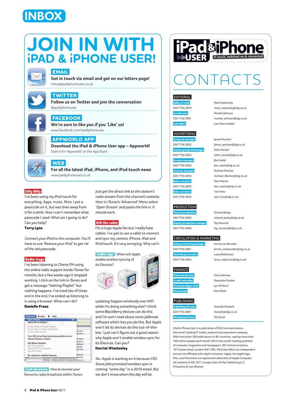 iPad and iPhone User Preview Pages