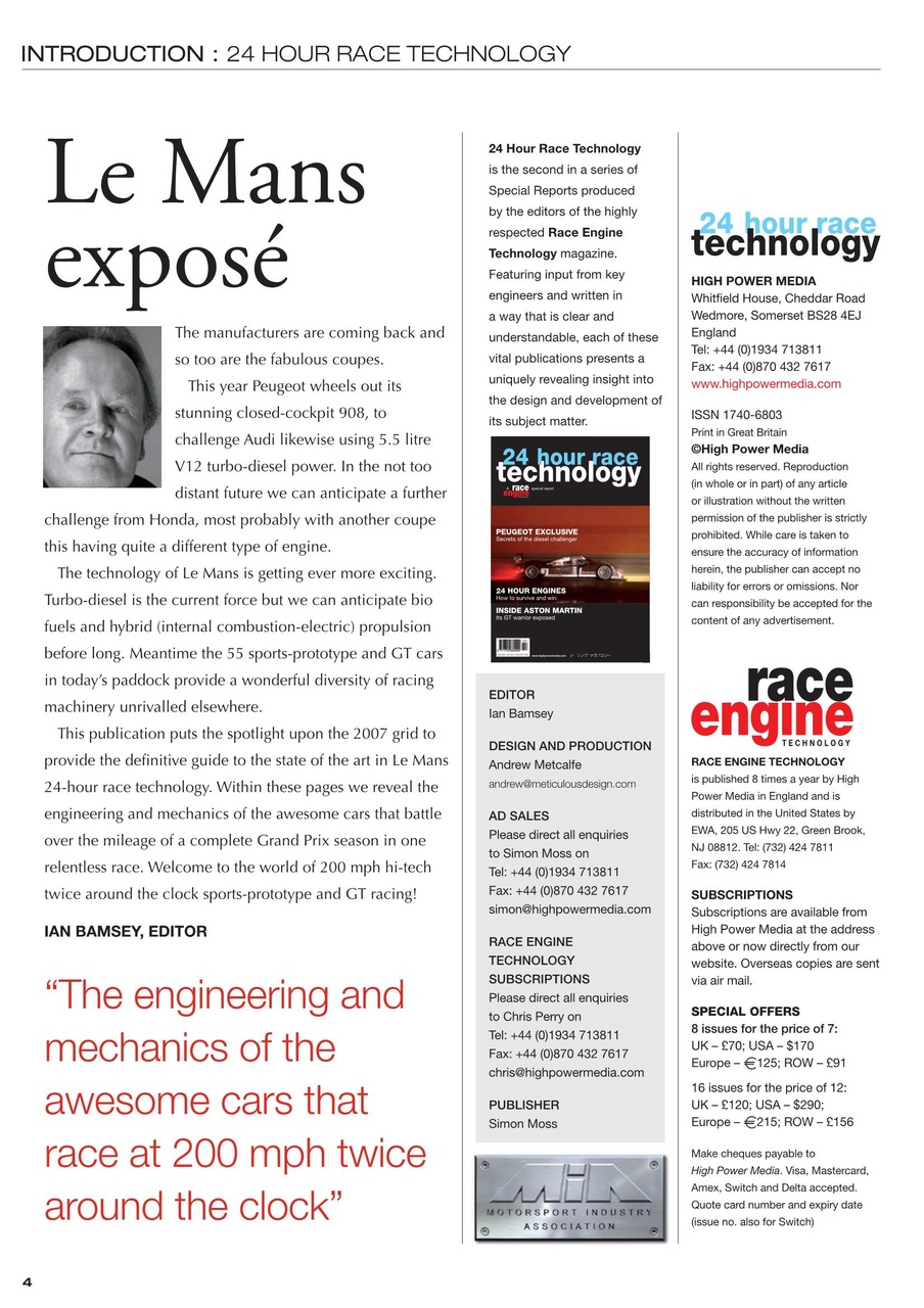 24 HOUR Race Technology Preview Pages