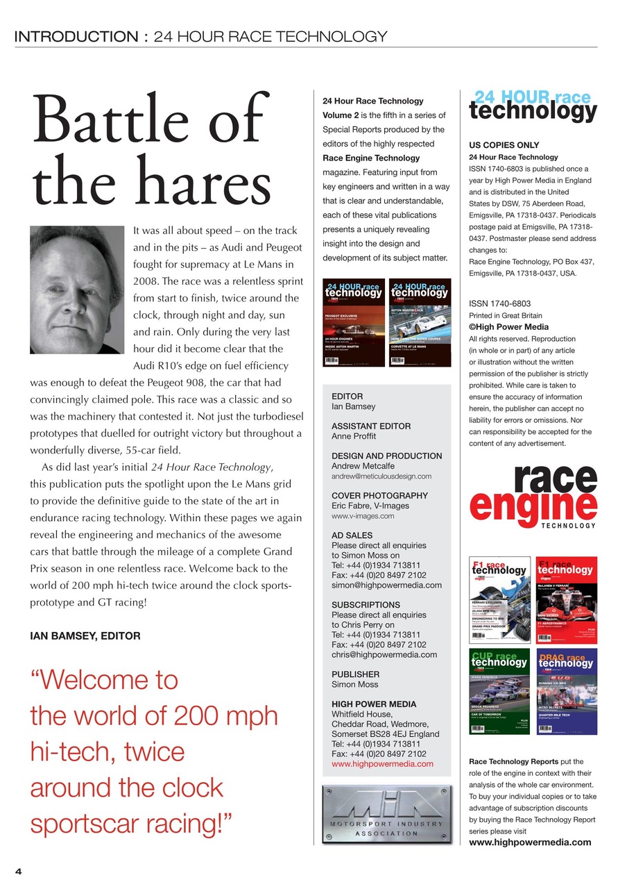 24 HOUR Race Technology Preview Pages