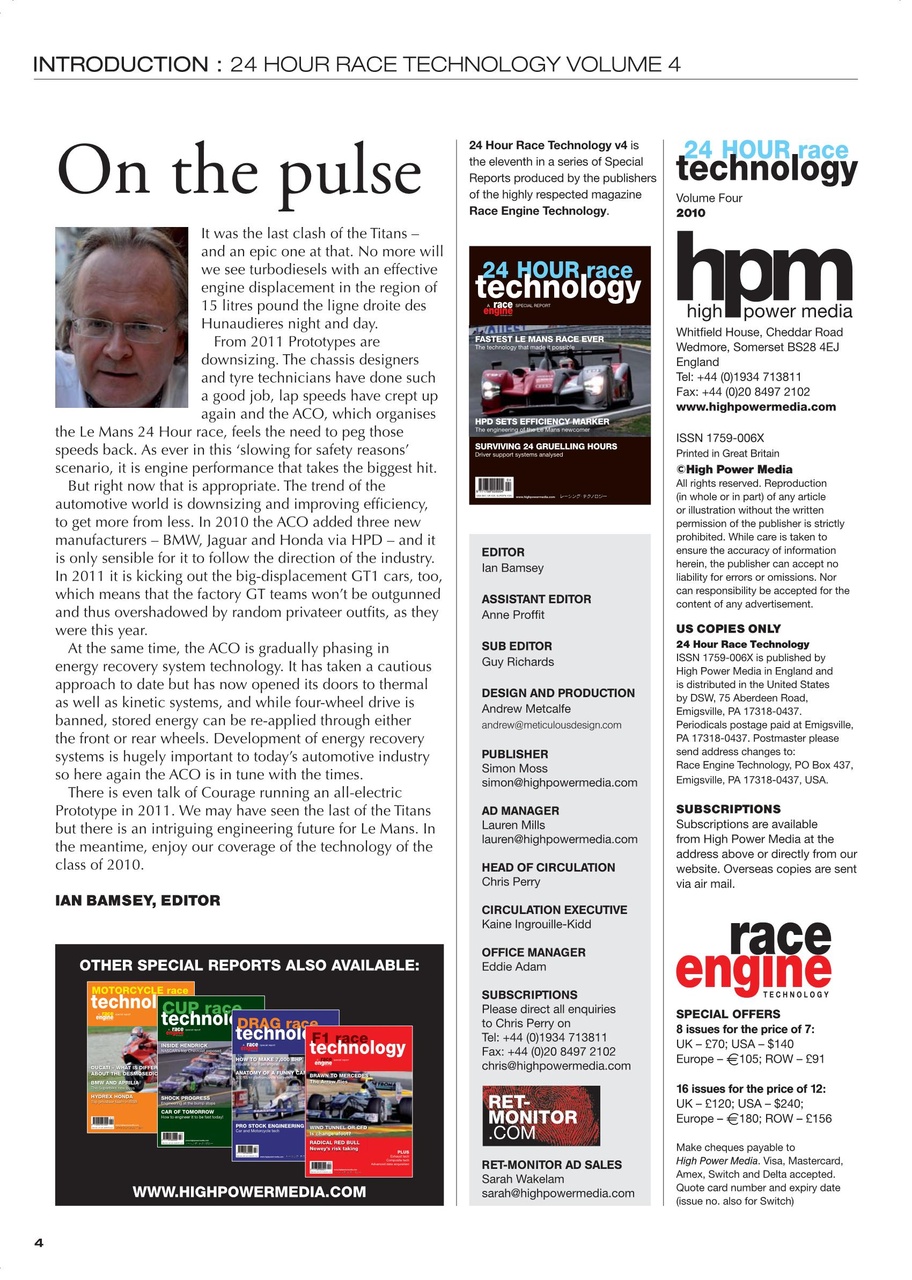 24 HOUR Race Technology Preview Pages