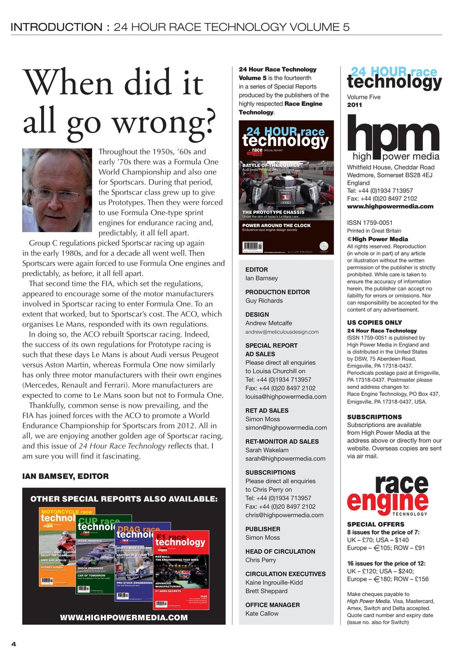 24 HOUR Race Technology Preview Pages