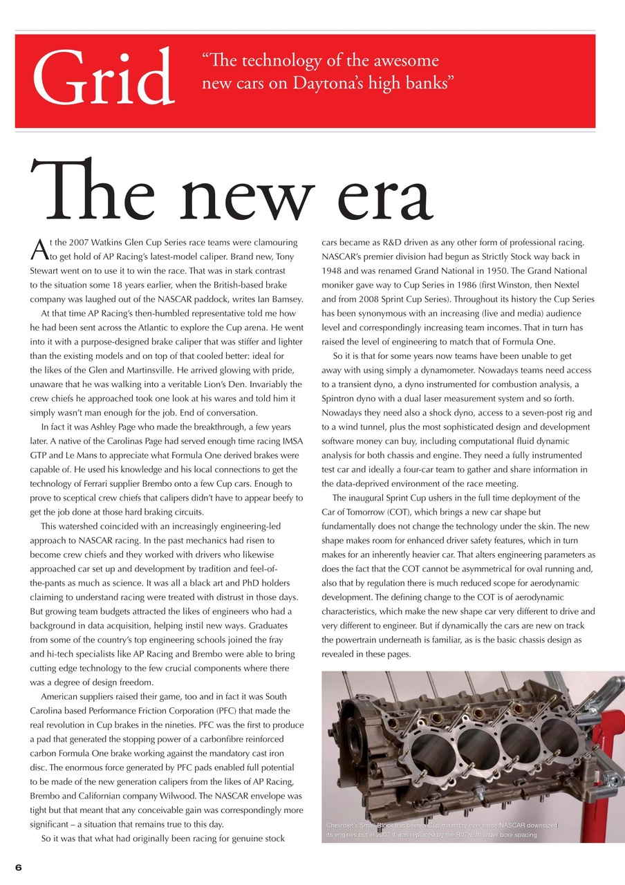 CUP Race Technology Preview Pages