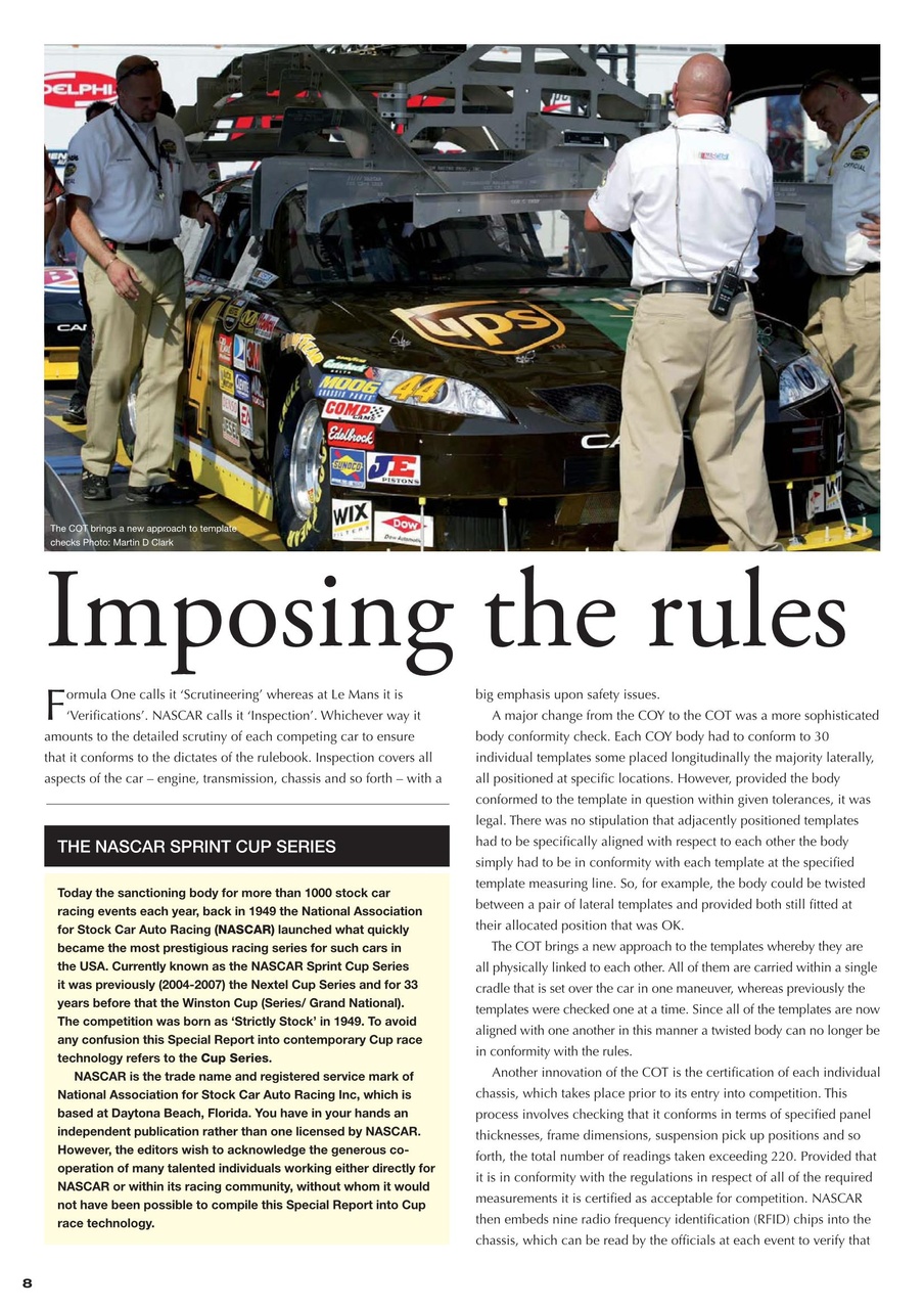 CUP Race Technology Preview Pages