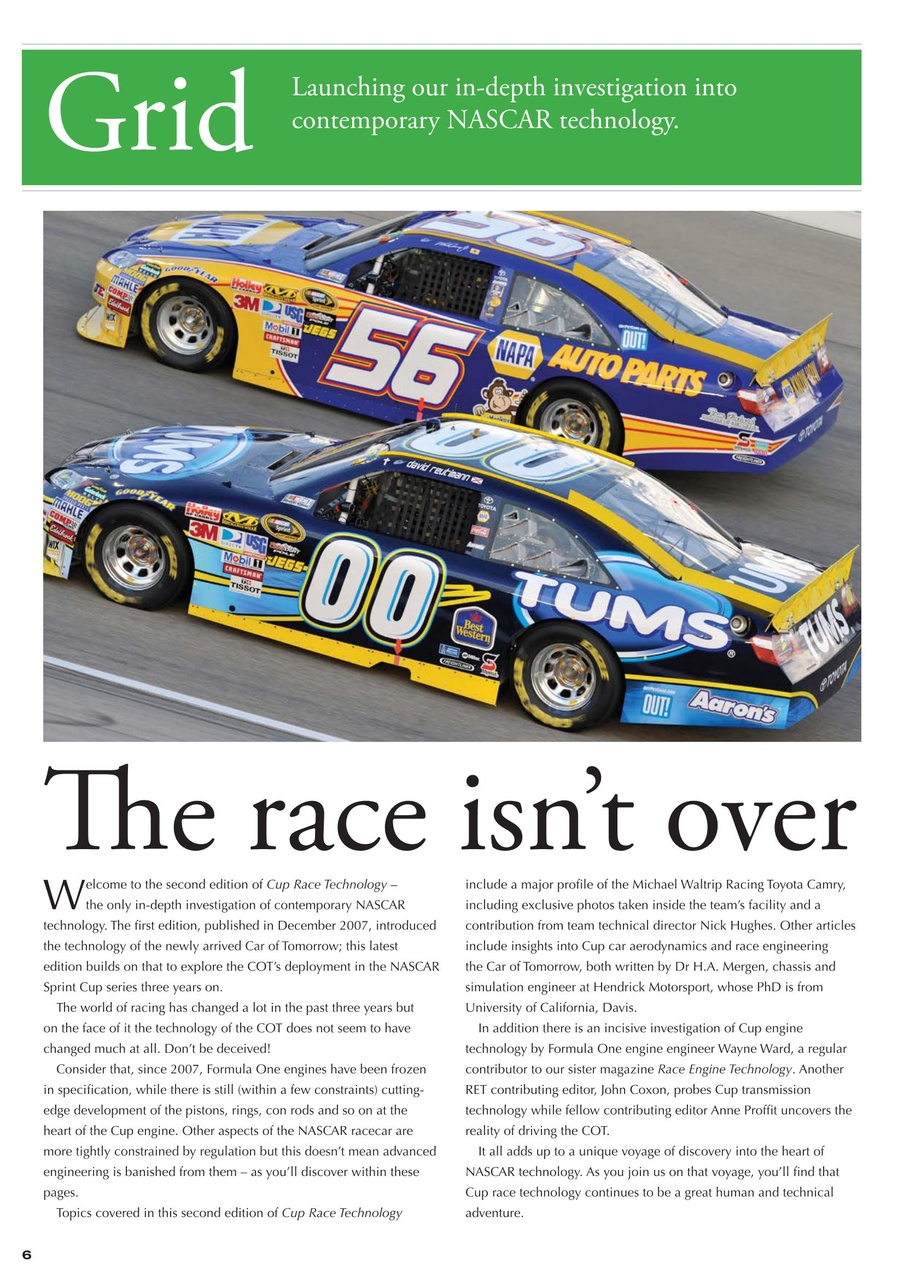 CUP Race Technology Preview Pages