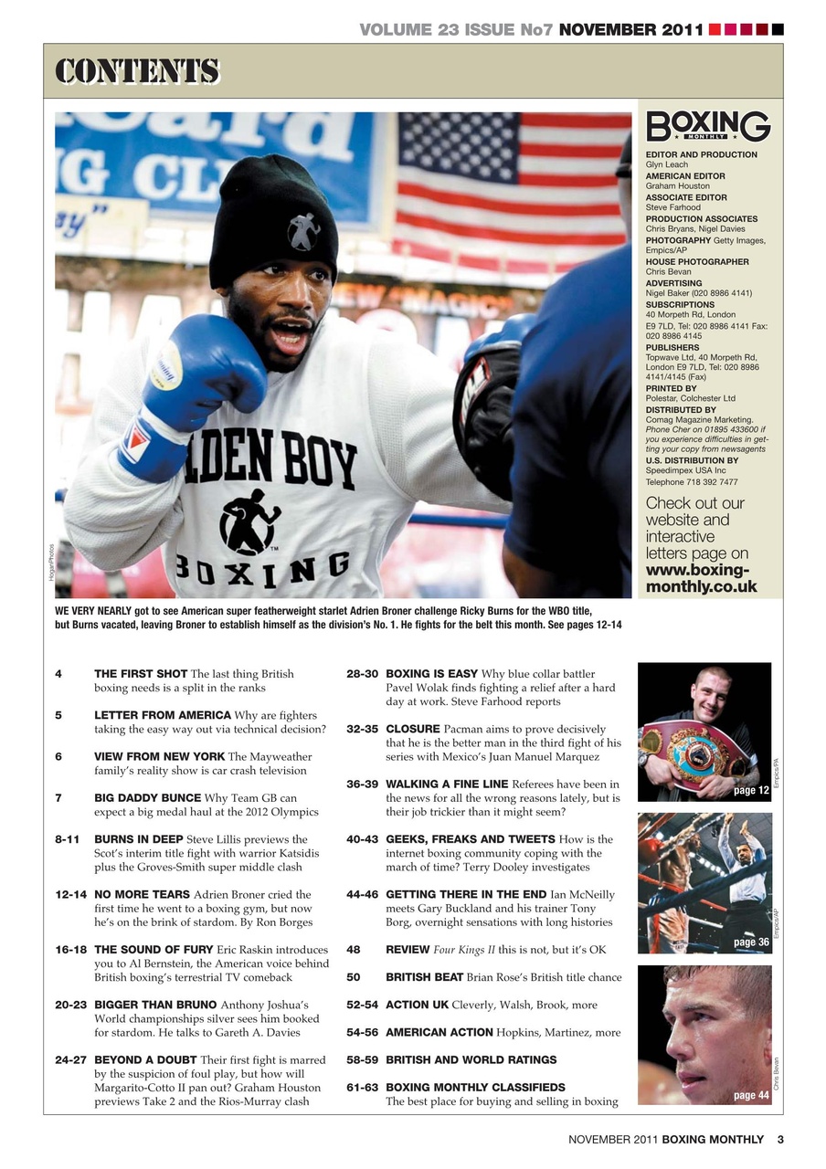 Boxing Monthly Preview Pages